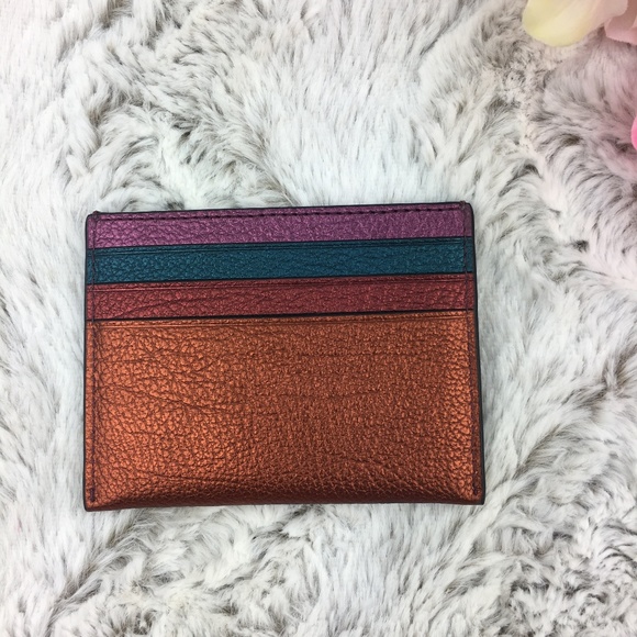 Coach Metallic Flat Card Case - Picture 2 of 6